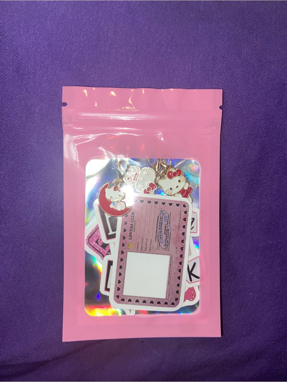 Hello Kitty Pink Sticker & Hello Kitty 3 Pack Keychains
